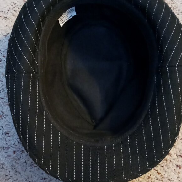 Cool David & Young Black Pinstripe Manhattan Classic Retro Gangster Fedora Hat - Picture 9 of 16